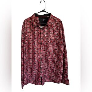 Vintage Pavini Red Button Down Shirt Size XXL Long sleeves Y2K